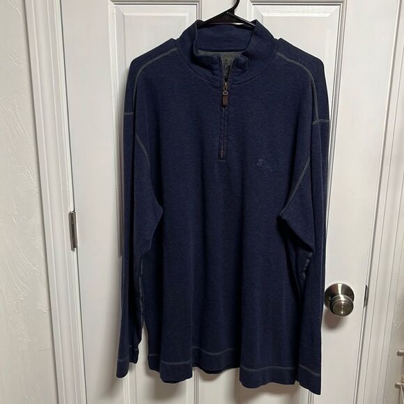𝅺TOMMY Bahama 1/4 zip-up sweatshirt size large . - Picture 1 of 5